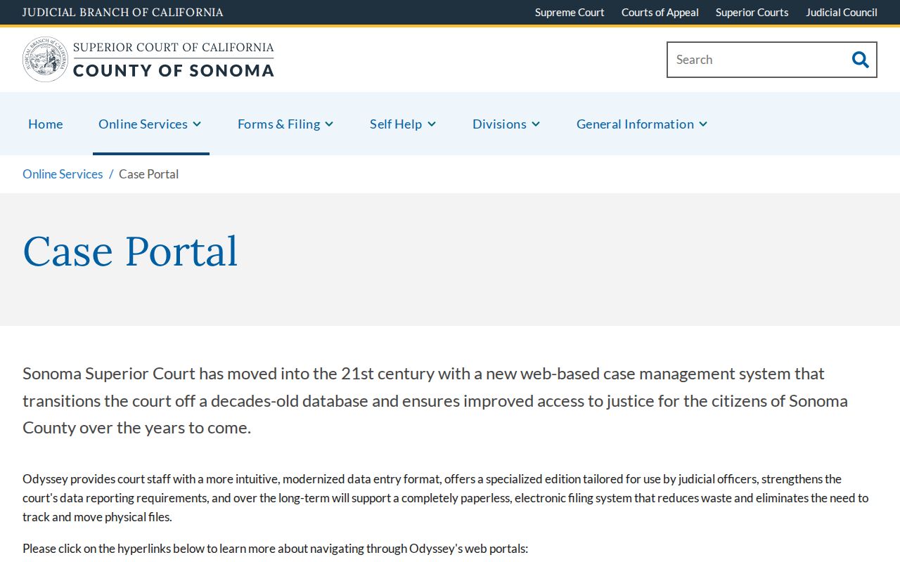 Windsor residents directory Sonoma Superior Court case portal