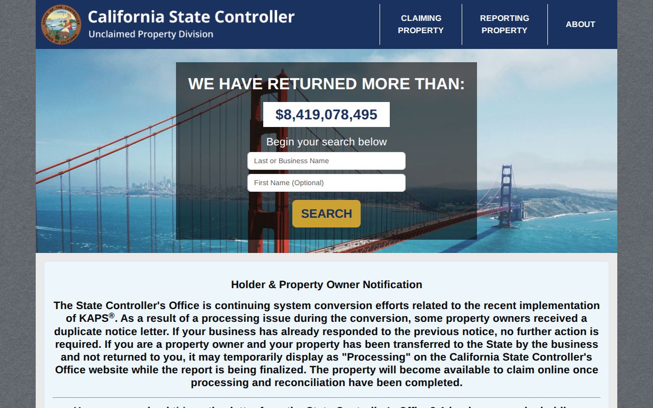 Windsor ZIP code directory California unclaimed property search